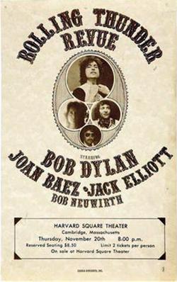 Poster for the Rolling Thunder Revue performance at Harvard Square Theater, on November 20, 1975, https://www.icollector.com/item.aspx?i=7952550 - Datei: https://en.wikipedia.org/wiki/File:RollingThunderRevuePoster.jpg
